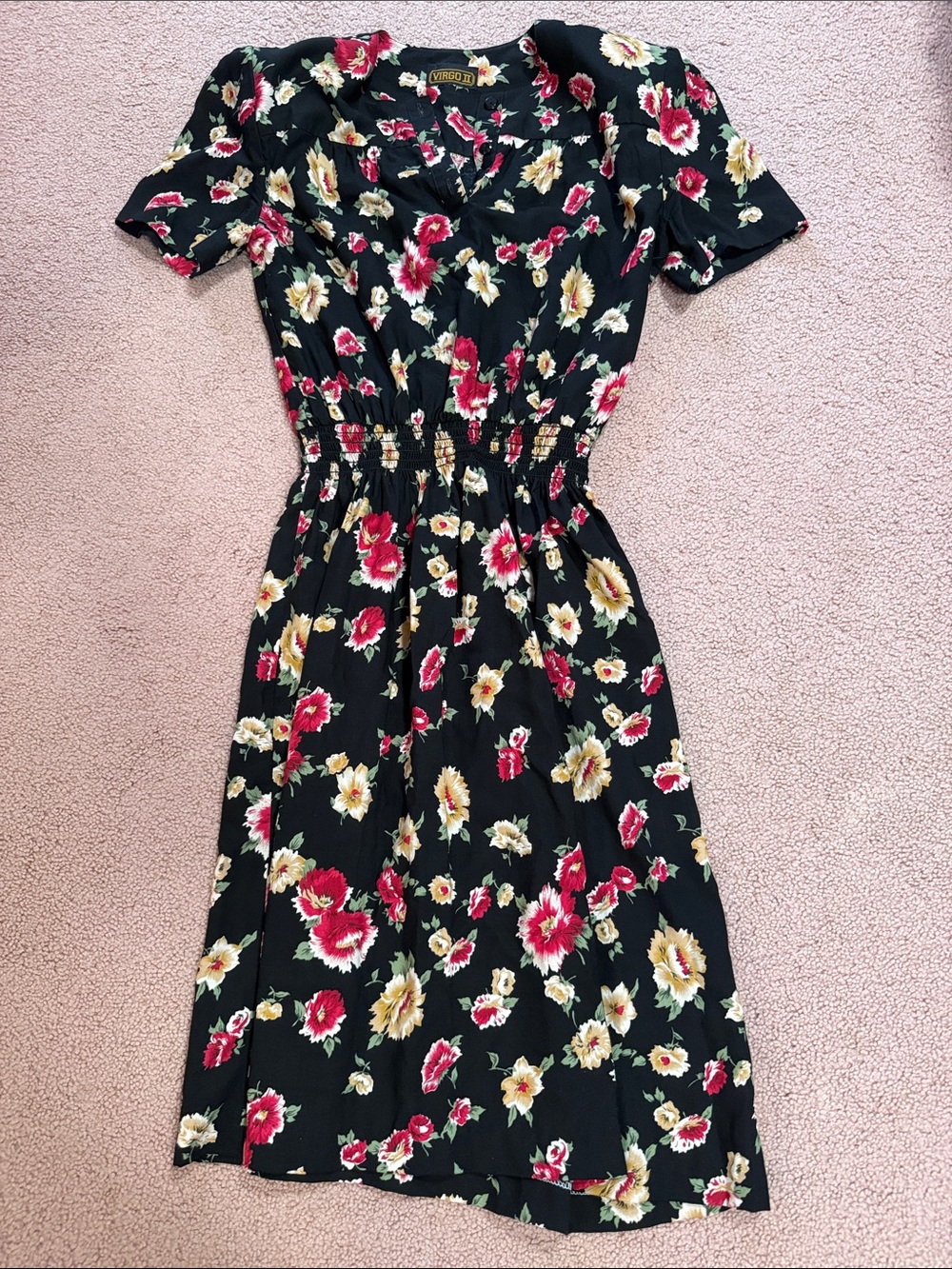 Vintage Virgo II Floral Elastic-Waist Dress